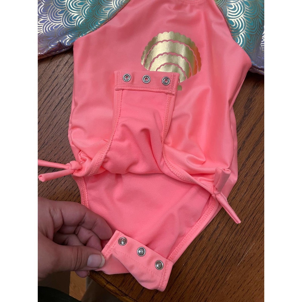 NWT Cat & Jack Seashell Rashguard Swimsuit Size 18m - Picture 8 of 8